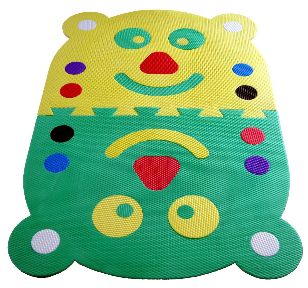 Pěnový koberec Panda zelená - žlutá